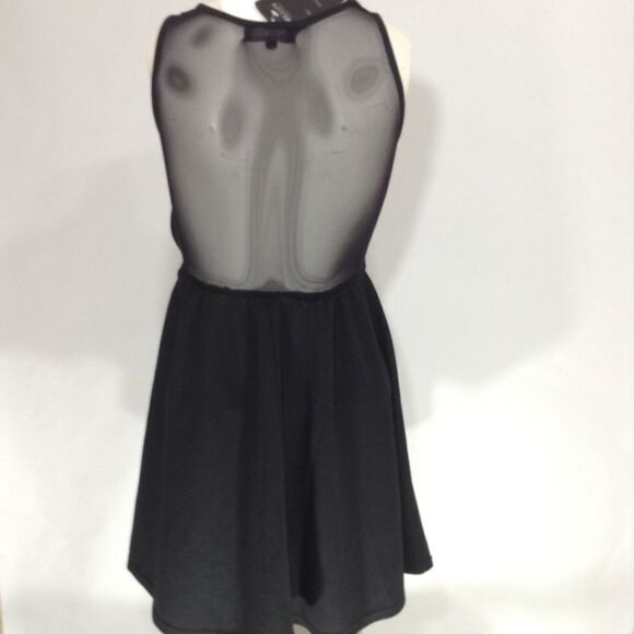 LF Mieeon Black With White Cat Face Sleeveless Fit & Flare Mini Dress NWT Sz XS - Picture 2 of 5